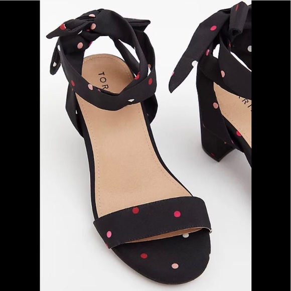 Torrid Black Polka-Dot Wrap Heels - Picture 5 of 5